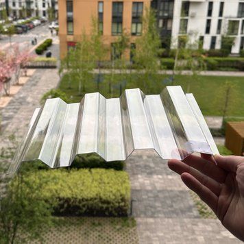 Профилированный поликарбонат Macrolux Rooflight Greca 76/18 0,8 мм Прозрачный 1,265x3 м MRG76001 фото